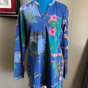 Denim & Co. Blue Floral Tunic